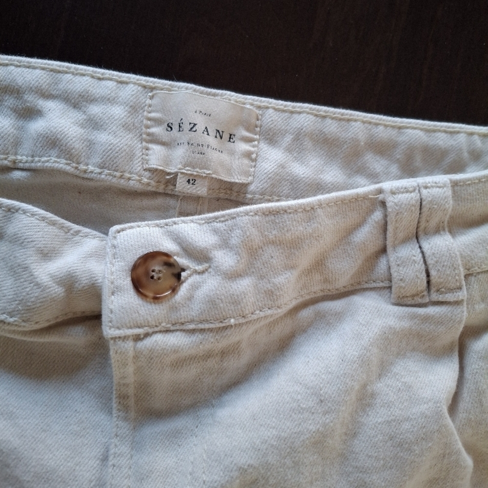 Sezane Manu Trousers Sz 10 in Ecru - Picture 3 of 3